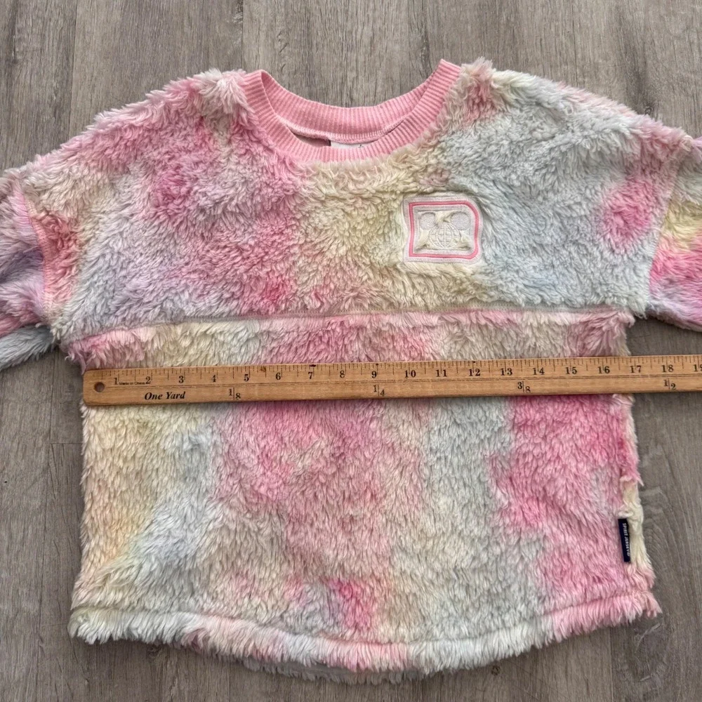 Disney Parks Walt Disney World Spirit Jersey Kids M Pink Tie Dye Sherpa Fleece